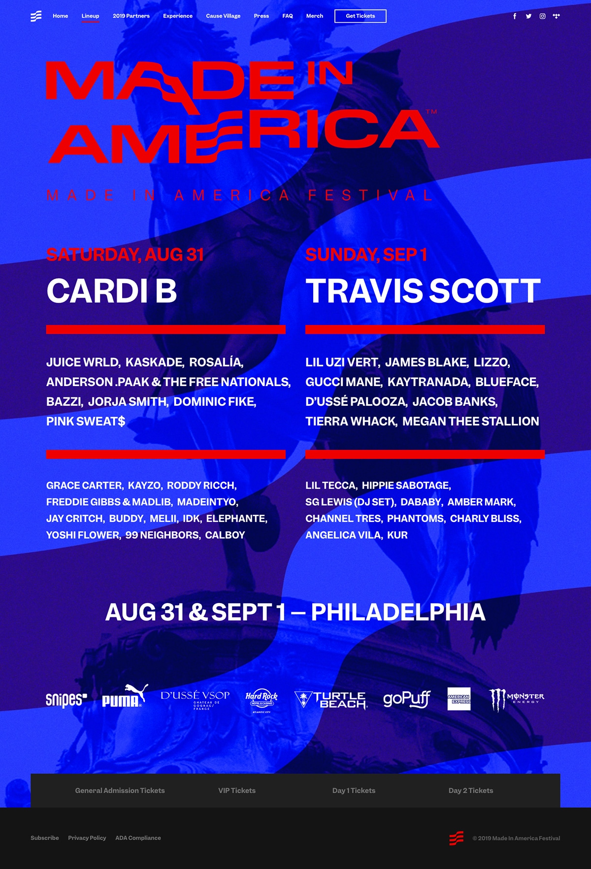 Made in America announces lineup by day, single day tickets